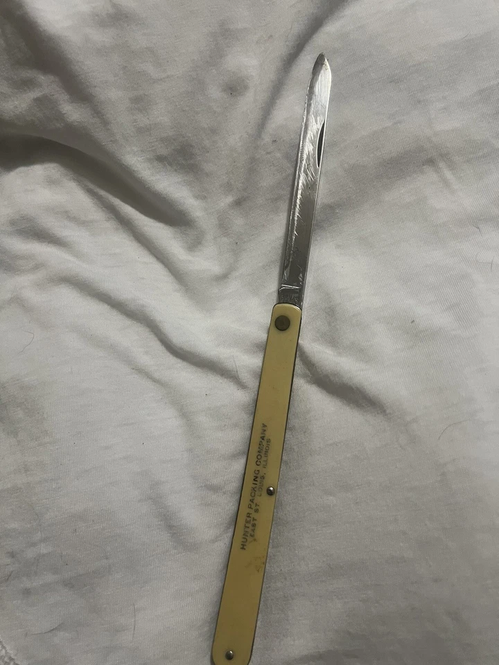 Cuchillo colonial vintage Hunter Packing Com de acero inoxidable Foto 3 de 4