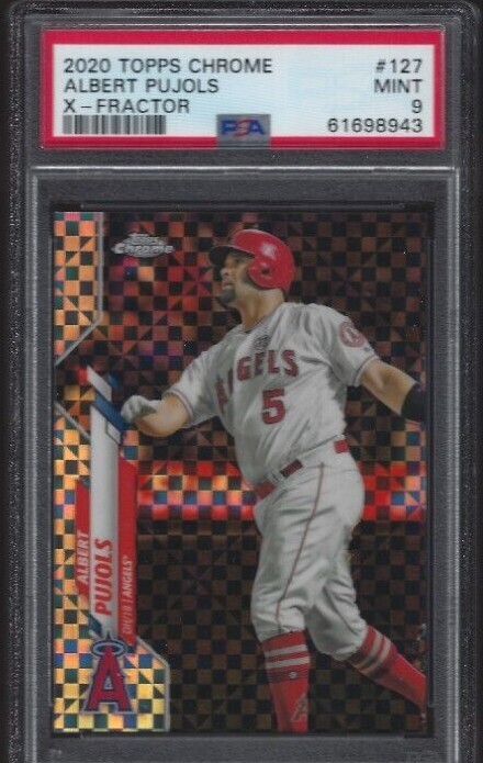 2020 TOPPS CHROME #127 ALBERT PUJOLS PSA 9 MINT X-FRACTOR