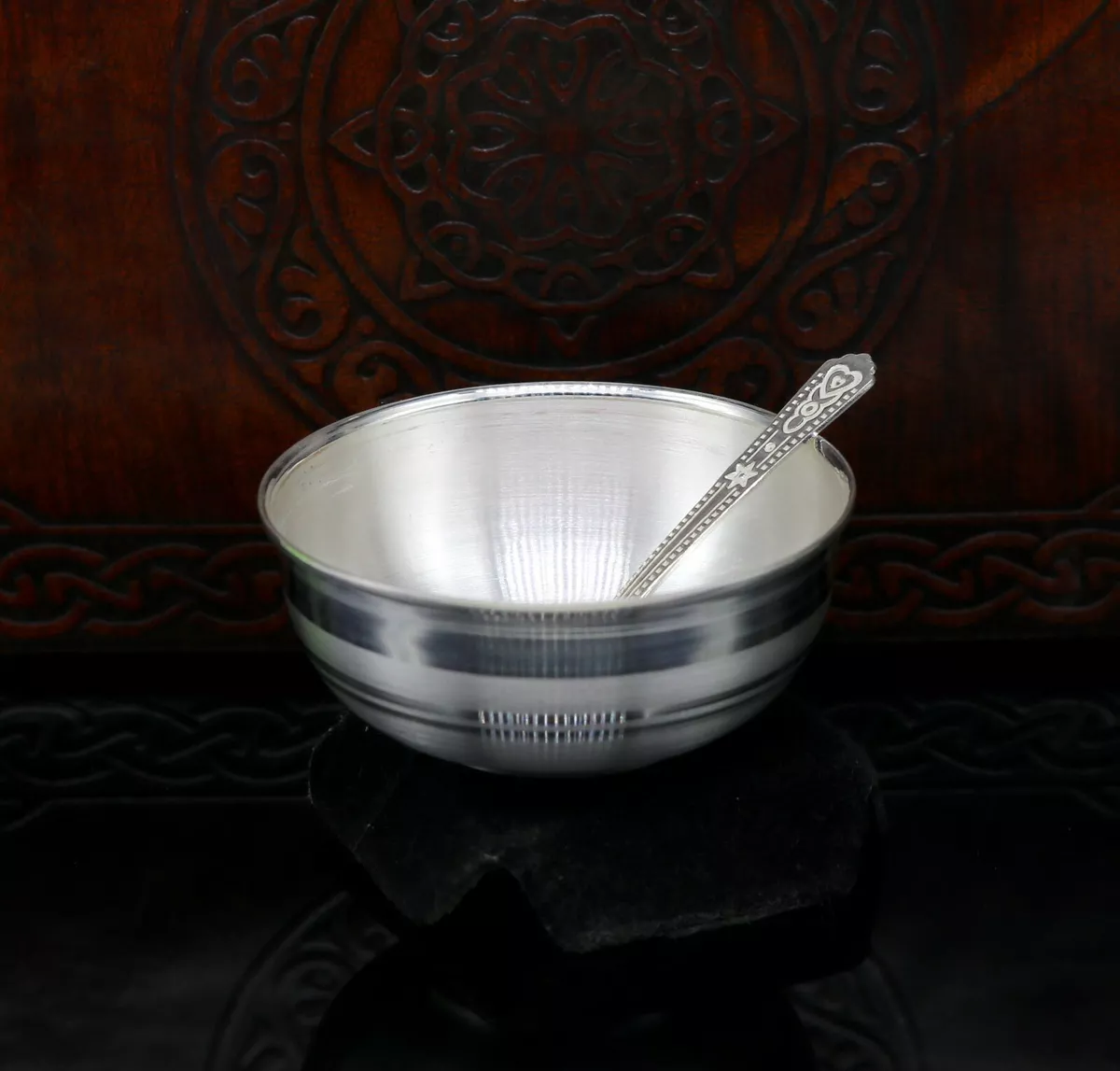 Silver Baby Spoon and Bowl Set