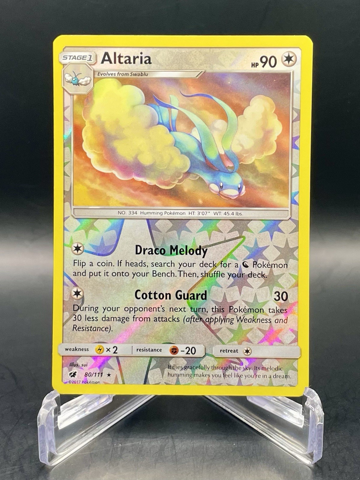 Altaria 80/111 SM: Crimson Invasion [Reverse Holo] Rare Card Pokemon TCG NM/M