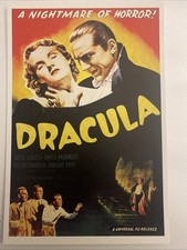 Dracula 1931 Postcard Bela Lugosi David Manners Helen Chandler New Unposted