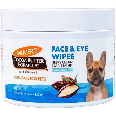 Gentle Tear Stain and Facial Cleaning Wipes for Dogs with Cocoa Butter for