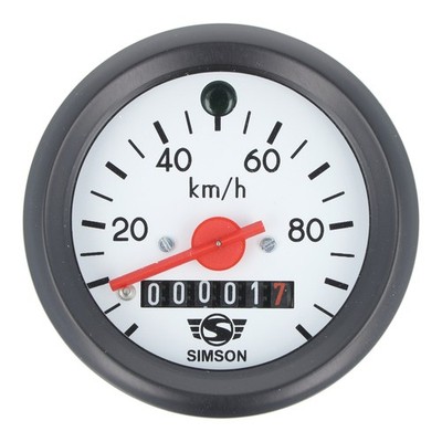 Tachometer Ziffernblatt weiß MMB, Zeiger rot 100km/h für Simson S51 - 1.Qualität