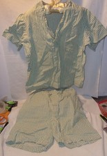VINTAGE COTTON FABRIC BOY'S PAJAMA PJ SET - SHIRT  SHORTS -