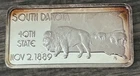 VINTAGE HAMILTON MINT FINE SILVER ART BAR - SOUTH DAKOTA 40TH STATE  #2875