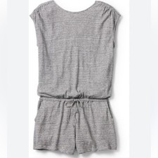 prAna Retrieve Romper NWT Sz S Stripe Sleeveless Jersey Tie Waist Pockets