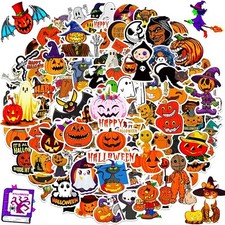 Halloween Stickers, 100Pcs Halloween Pumpkin Theme Stickers Bulk, Vinyl Waterpro