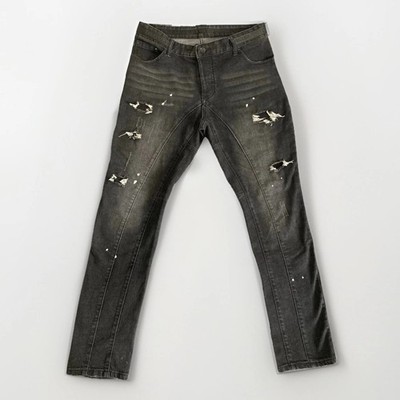 Dsquared2 Men Black Denim Jeans Slim Size 31W30L Paint Splatter Ripped Designer