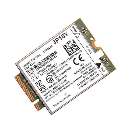 2 Pcs EM7455 DW5811E CAT6 4G LTE Module With Antenna For Dell E7270 E7470 E7370
