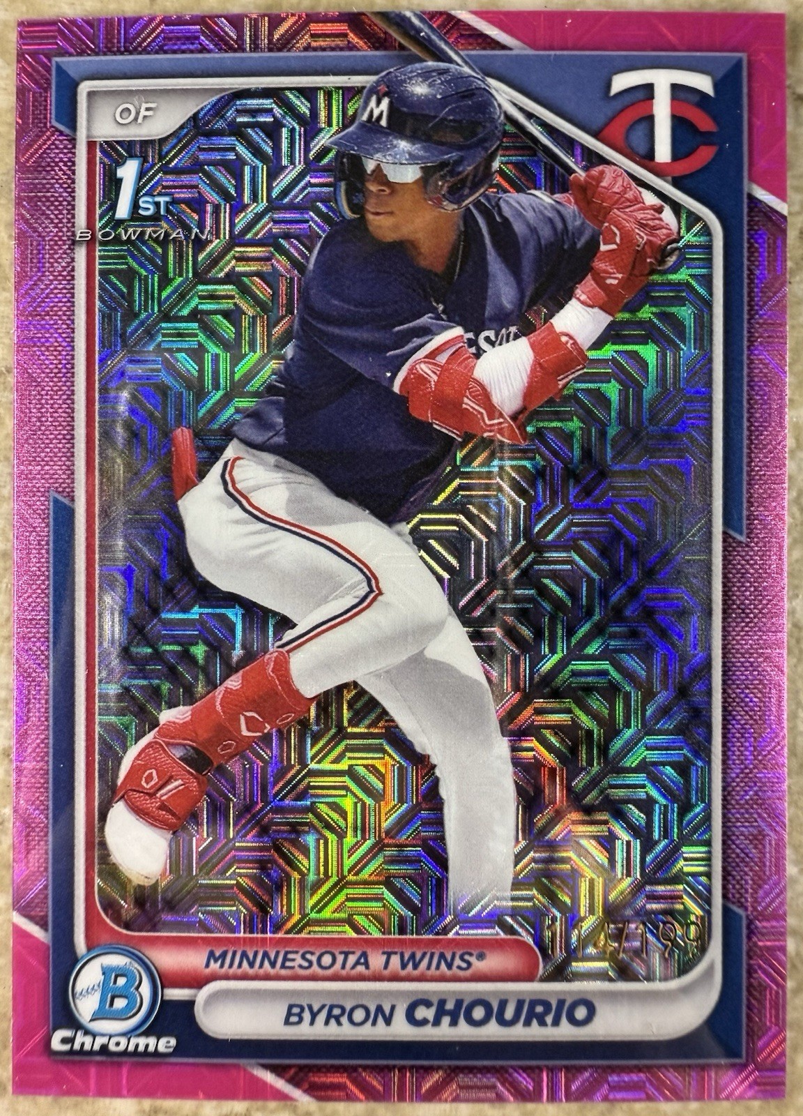 2024 Bowman Chrome Mega Box Pink Mojo Refractor /199 Byron Chourio 1st #BCP-129