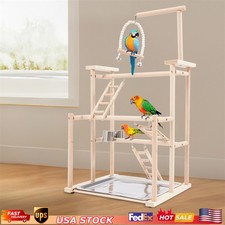 Pet Parrot Playstand Parrots Bird Playground Bird Play Stand Wood Perch Gym Play