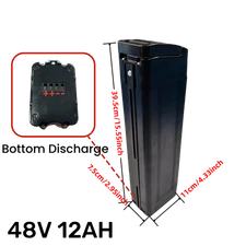 48V 12Ah EBIKE Battery Lithium Ion BMS Electric Powered Bicycle Bottom Discharge