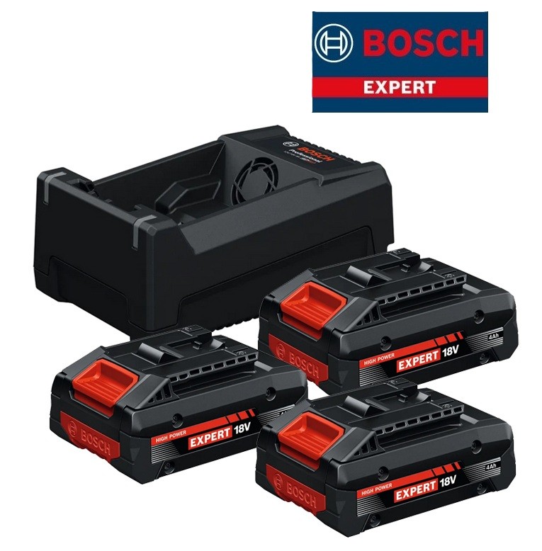 Bosch EXPERT kit 3 batterie 4 Ah tabless 18v EXBA 18V-40 + GAL 12V/18V-80