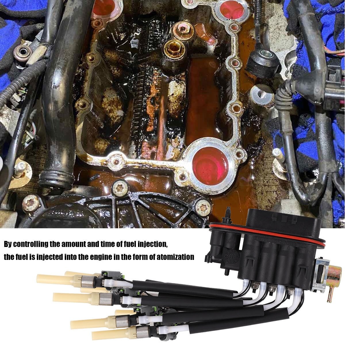 FJ504 For Chevy GMC Pickup Truck V8 5.0L 5.7L 8-Port Spider Vortec Fuel Injector thumbnail 5