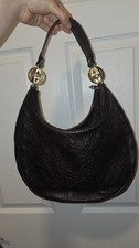 Gucci grande borsa hobo vintage modello pelle marrone cioccolato fondente