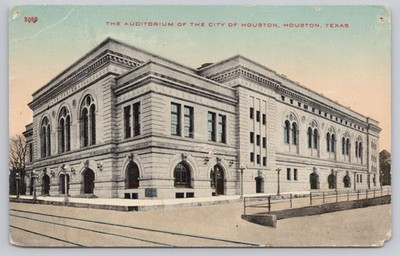 Houston TX Auditorium Kress Postcard 1912 Historic Texas Architecture