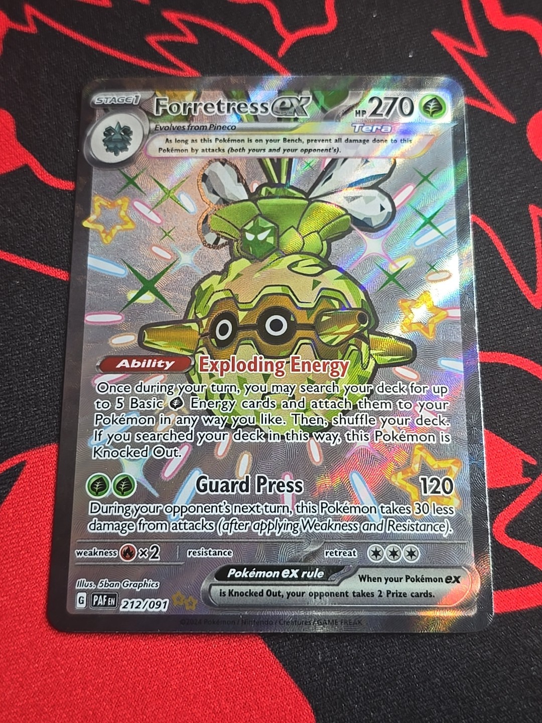 Pokemon Card Forretress ex # 212/091 Paldean Fates Shiny Ultra Rare Near Mint