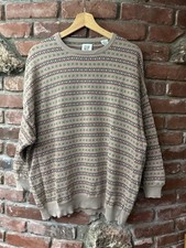 Vintage 90s 2000s Gap Fair Isle Cotton Sweater Size XL Distressed