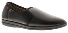 Croft Originals Mens Slippers Vinyl Full Fleece Lined Harry Slip On black UK Siz