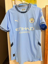 PUMA Manchester City Etihad Airways Soccer Jersey Blue Size S