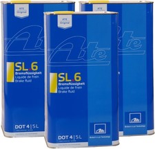 3x ATE Bremsflüssigkeit SL.6 DOT 4 5 Liter
