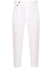 BRUNELLO CUCINELLI MEN'S SNOW CORDUROY PLEATED TROUSERS MSRP 1695