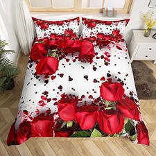 Rose Comforter Cover Red Rose Petals Bedding Set King No Comforter Multi 8