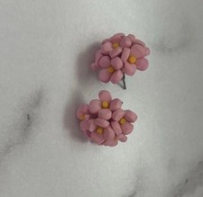 Handmade Clay Pink Flowers Earrings