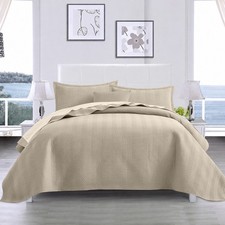 Lightweight Bedspread Set Soft Bedding Throw with Pillow Shams Queen King Quilt