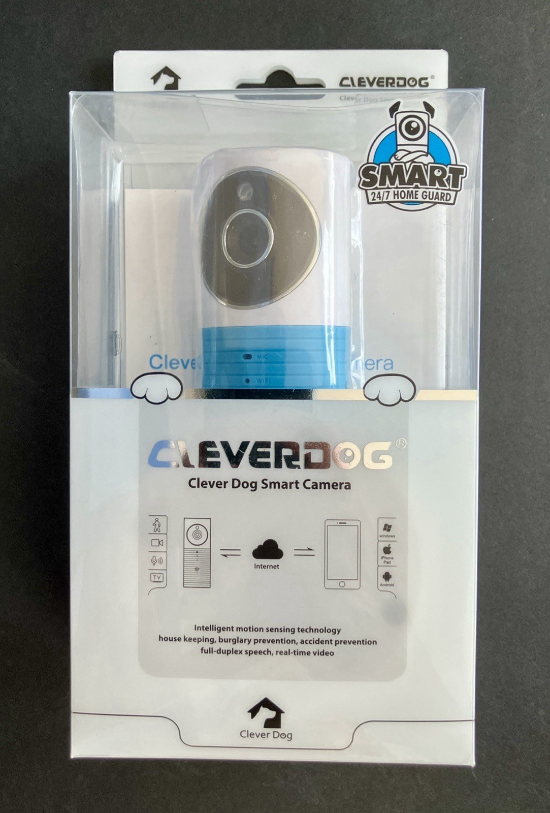 Clever Dog Camera Wifi, Small Pet Nanny Camera with Audio and Video ( Open Box )