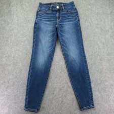 American Eagle Women's Curvy Jegging Jeans Blue Stretch Size 00 Short