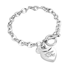 Urn Bracelet for Ashes Heart Cremation Bracelets for Ashes Stainless Steel Cr...
