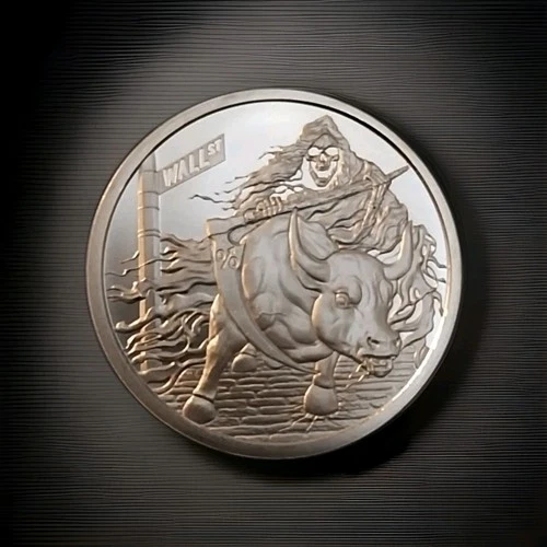 2019 “Rate Reaper” Death of the Dollar Series #18 Silver Shield 1 oz UNC. .999