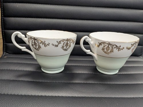 Vintage Imperial Fine English China 4 Piece Tea Set Green Gilt Edge (S4) - Picture 8 of 10