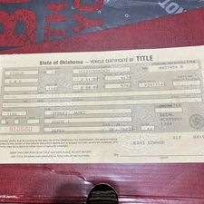 1977 OK Title  For a 1977 GMC truck square body GM  Chevrolet chevy c10 k10