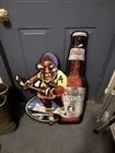 Coors Light Beer Sign Hockey Player Vintage Metal Budweiser Busch Man Cave RARE