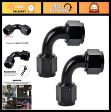 6AN Female to 6AN Female 90 Swivel Coupler Union Fitting Adapter - Aluminum, 2P