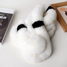 100% Real Rabbit Fur Scarf Knitted Neck Warm Collar Scarves Wraps Winter Women's