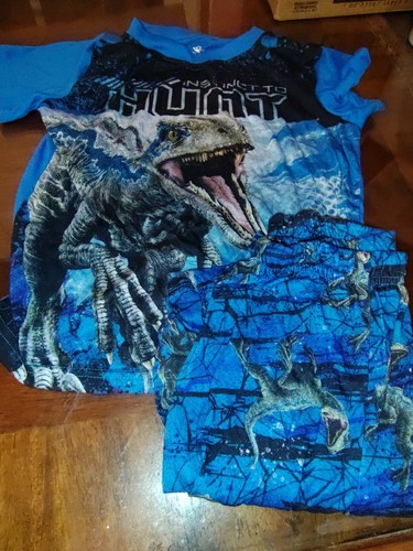Boys Jurassic World Graphic 2-Piece Pajama Set with shorts Size 8 - Picture 4 of 4