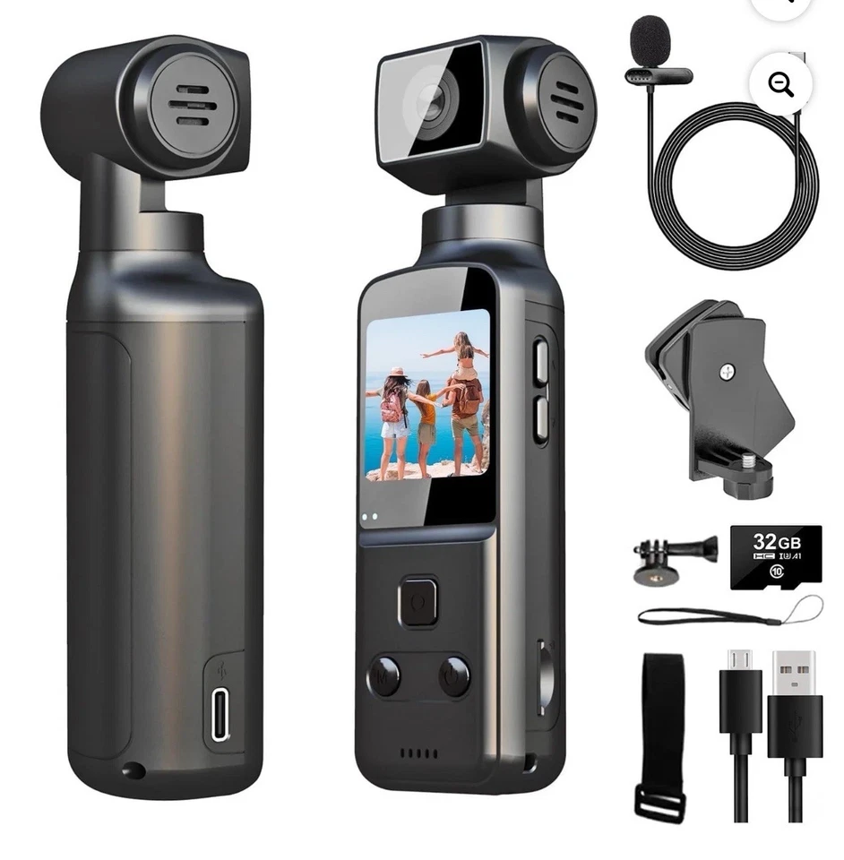 Камера корпус 4K с внешним микрофоном мини видео аудио карманная камера поворот на 270° - Изображение 2 из 4