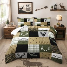 Hunting Camo Comforter Sets Queen Size Bedding Sets for Kids,Arrows and Deers...
