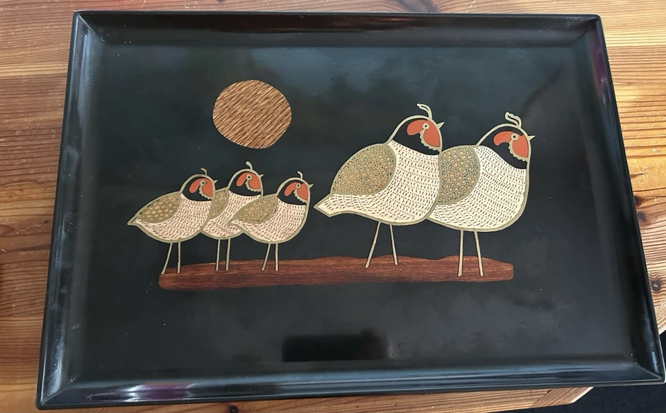 Servier Tablett - mit Vogel Motiv