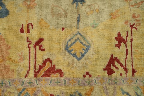 Vegetable Dye Pale Green Wool Oushak Turkish Hand-made Rug Oriental Carpet 4x7 - Picture 5 of 13