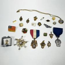 Lot of 23 Vtg American Legion Auxiliary Lapel Pins, Charms, Broch, Locket, etc.