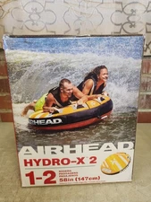 AIRHEAD HYDRO-X 2 Inflatable 1-2 Rider Towable Tube for Boating (58") - BNIB