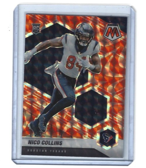 2021 Panini Mosaic Nico Collins Orange Reactive Prizm RC #330 Texans