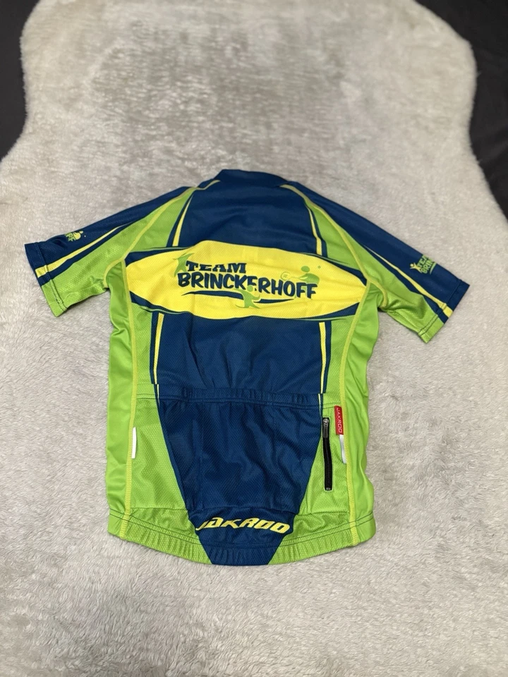 New Jakroo Cycling Blue Green Youth Jersey Shirt Size 14 Short Sleeve - Image 2 of 4