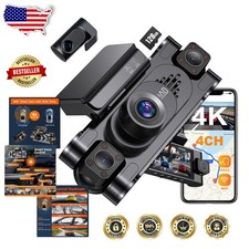 Elite 4K 4-Channel Car Dash Cam, 128GB Card, IR Night Vision, Parking Mode