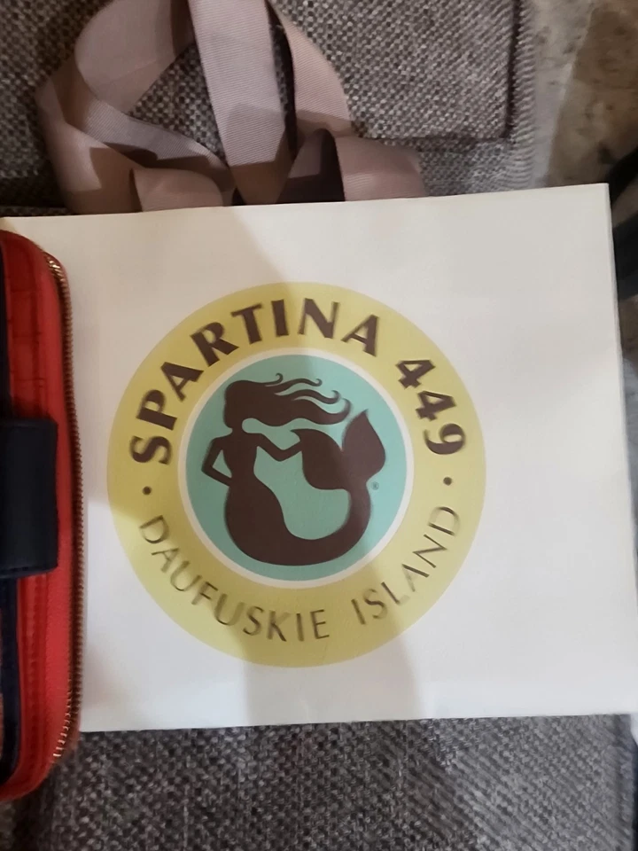 Cartera Spartina 449 Yacht Club Tamaño Completo Tema Náutico Lino Mucho Espacio Usada en Excelente Condición Foto 4 de 4