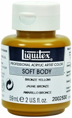 2002530 Professional Soft Body Acrylic Paint 2oz Jar Bronze Yellow Art Craft